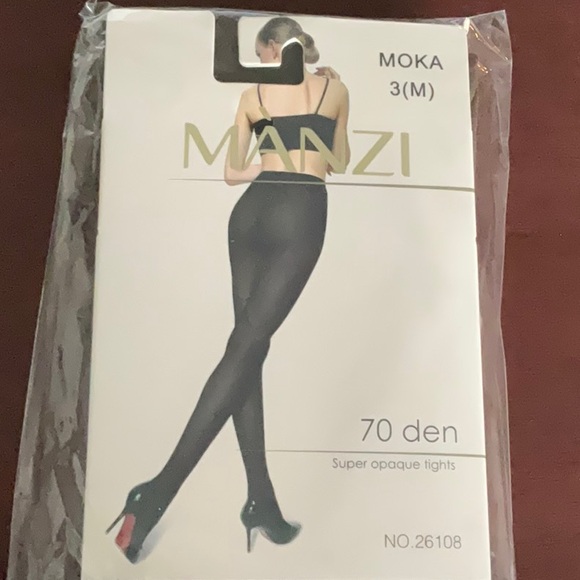 *MANZI Super Opaque Tights - MOKA - Size 3(M) New in Package - Picture 1 of 4